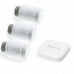 Розумний комплект 3х бездротових термоголовок для радіаторів ZigBee Tervix + контролер, термостат 2287313 2287313 фото