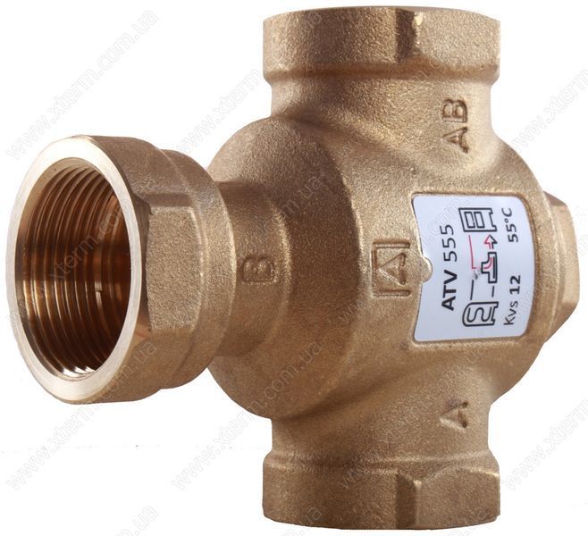 Клапан Afriso ATV333 45&deg;C, DN25, Rp 1", Kvs 9 триходовий термічний (Афризо 1633300) 1633310 фото