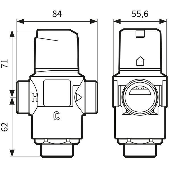 Термостатический смесительный клапан Afriso ATM 881, Rp 1 1/4" 20-43&deg;C, Kvs 4,2 1288110 1288110 фото