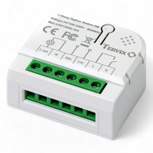 Вимикач Tervix Pro Line ZigBee Switch (1 клавіша / розетка) реле для прихованого монтажу 432121 фото