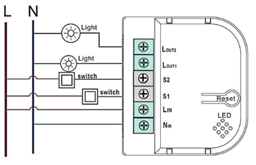 Выключатель Tervix Pro Line ZigBee Switch (2 клавиши) реле для скрытого монтажа 433121 фото