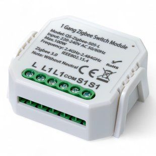 Вимикач Tervix Pro Line ZigBee Switch (1 клавіша) без нуля, реле для прихованого монтажу 432141 фото