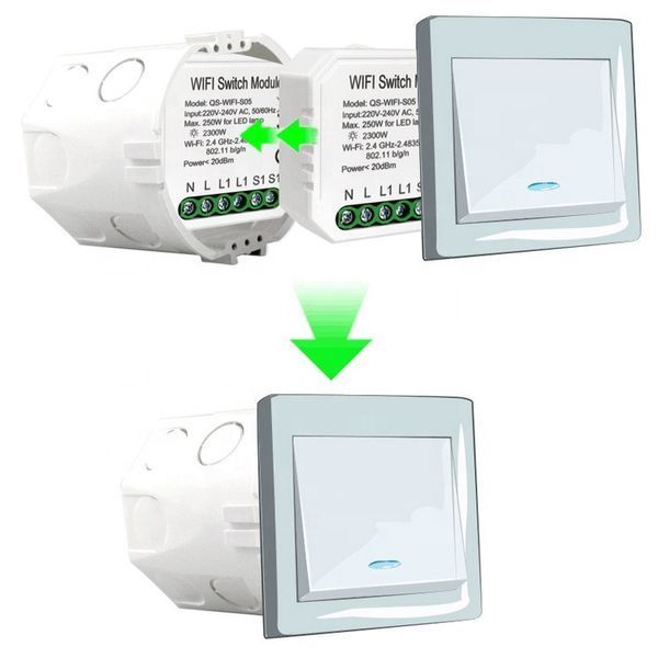 Вимикач Tervix Pro Line ZigBee Switch (1 клавіша) без нуля, реле для прихованого монтажу 432141 фото
