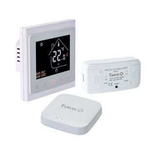 Комплект бездротового управління опаленням ZigBee: термостат вбудований + реле On/Off (220В) + Zigbee контролер 495122 495122 фото