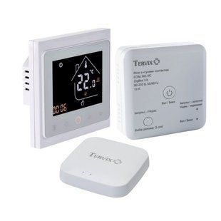 Комплект бездротового управління опаленням ZigBee: термостат вбудований + реле (сухий контакт) + Zigbee контролер 496162 496162 фото