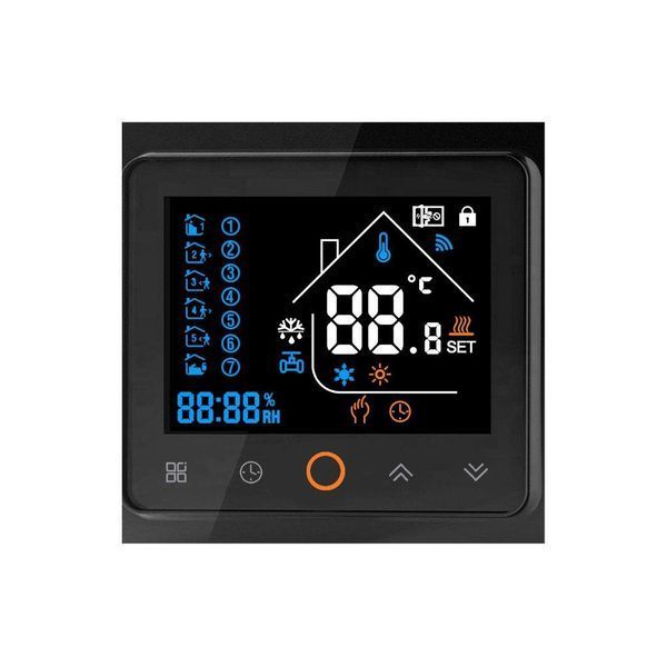Терморегулятор з ZigBee управлінням Tervix для водяної / електричної теплої підлоги, термостат чорний 117140 117140 фото
