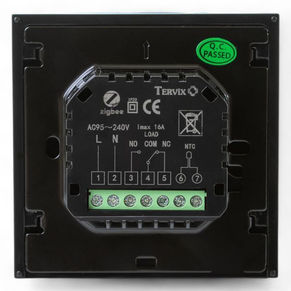 Терморегулятор з ZigBee управлінням Tervix для водяної / електричної теплої підлоги, термостат чорний 117140 117140 фото