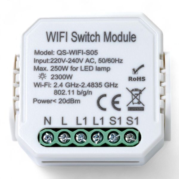Вимикач Tervix Pro Line WiFi Switch (1 клавіша / розетка) реле для прихованого монтажу 432421 фото