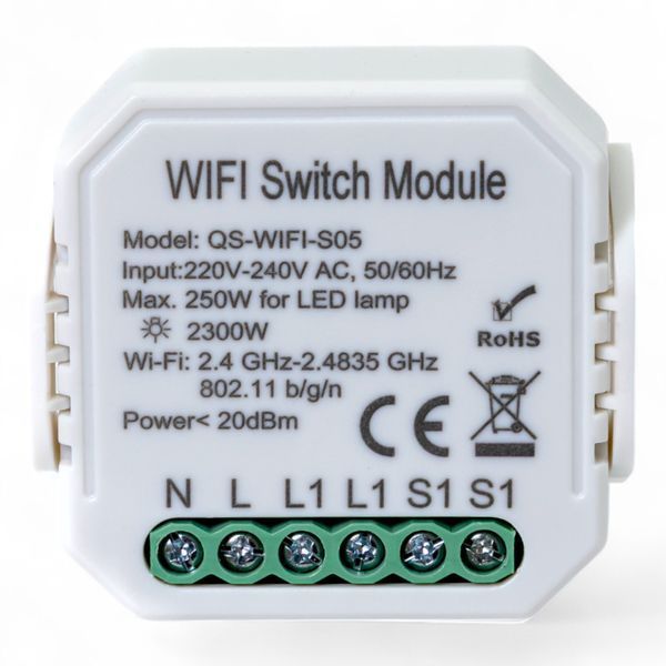 Вимикач Tervix Pro Line WiFi Switch (1 клавіша / розетка) реле для прихованого монтажу 432421 фото