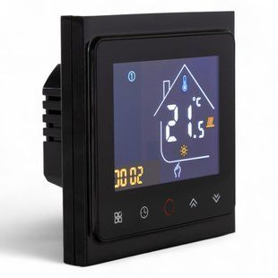Терморегулятор ZigBee для газових і електричних котлів, програмований. Кімнатний термостат чорний 117340 117340 фото