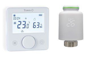 Комплект безпровідний кімнатний термостат TZR білий та безпровідний радіаторний привід VR Tervix Pro Line (1+1) 119732 119732 фото