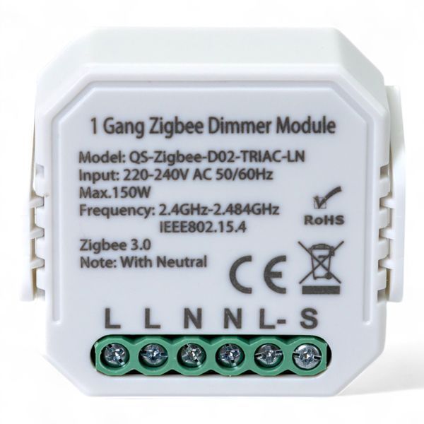 Выключатель - регулятор Tervix Pro Line ZigBee Dimmer (1 клавиша) реле для скрытого монтажа 435121 фото